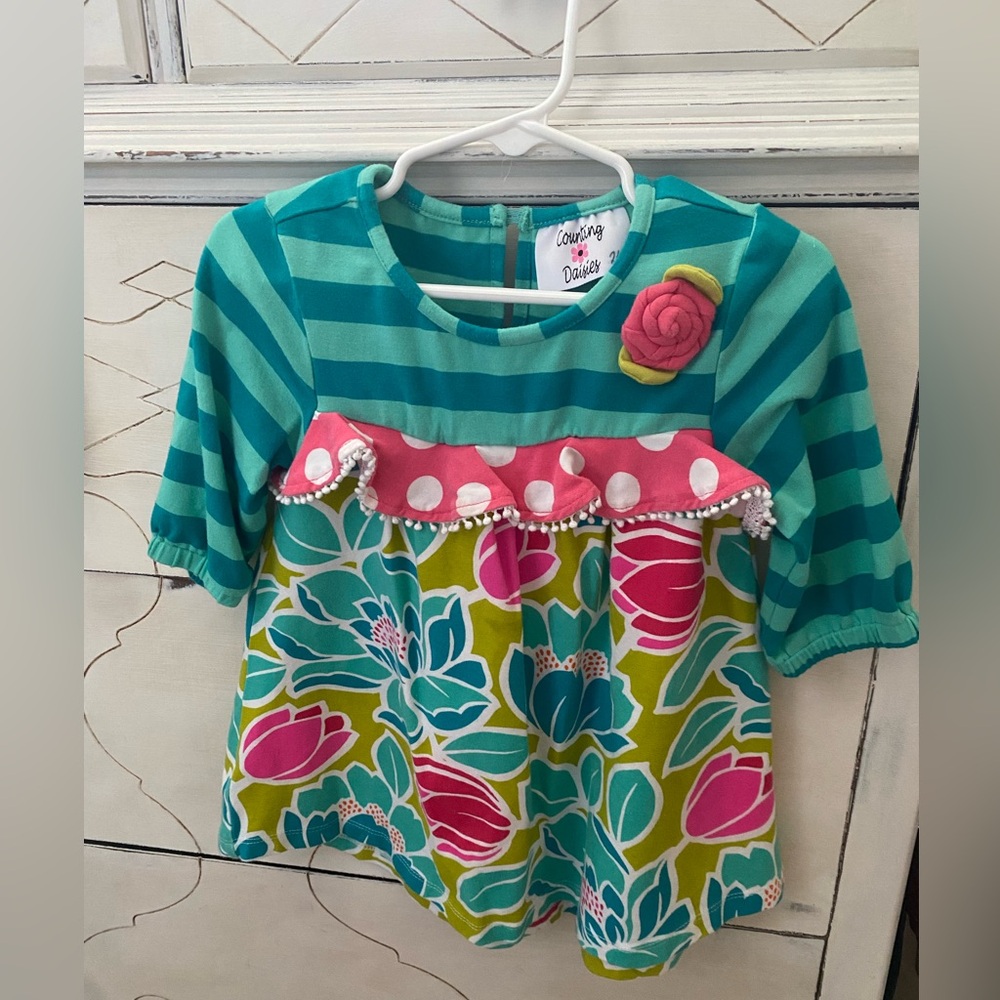 Colorful Kids Floral Top by Counting Daisies